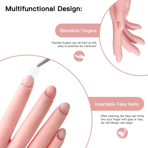 Nagelträningshand, nail art flexibel rörlig prost
