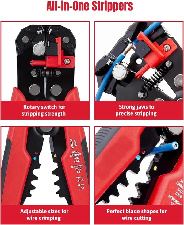Wire Stripper, 3 i 1 Automatisk Justerbar Wire Cutter, Automatisk Elektrisk