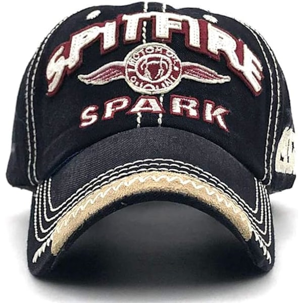 Slidt Baseball Cap til Mænd Vintage Trucker Hat Mænd Bomuld Broderet Snapback Casual Baseball Cap Unisex（Navy）