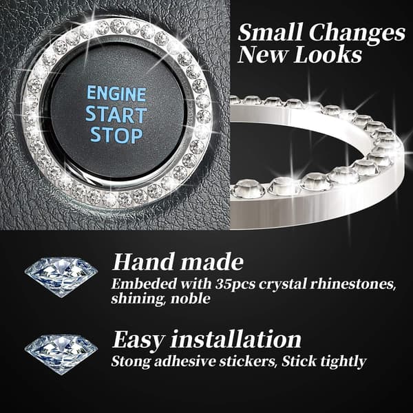 Bling Bilinredning Emblem Dekal, Glittrande Bilkristall Rhinestone