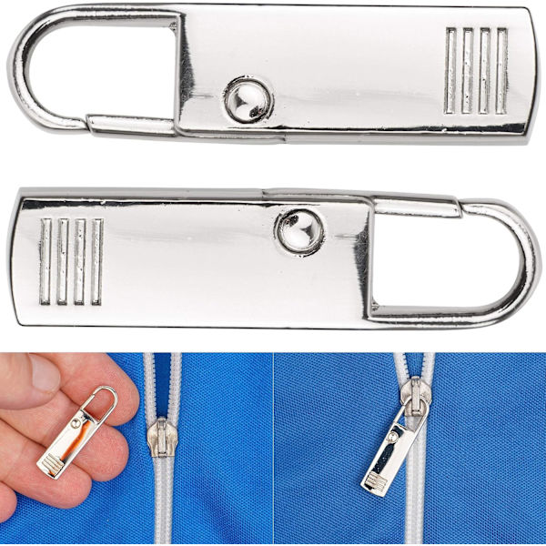 Dragkedjor Reparationsdrag, Set med 2 Silver Ersättningsdragkedjor, Universella