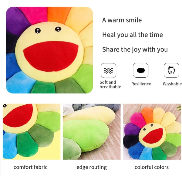 Smilende Ansigt Plys Pude Pudemadras Sofa Pude Farverig
