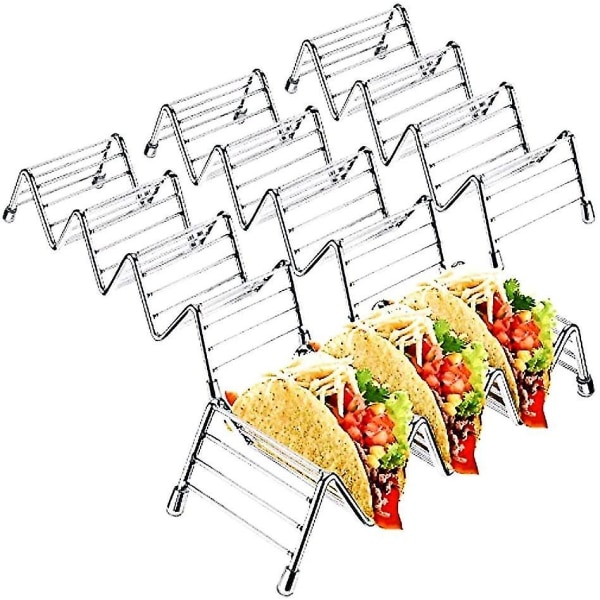 4 Pak Rustfrit Stål Taco Stativ Taco Stativ Til Op Til 16 Skaller