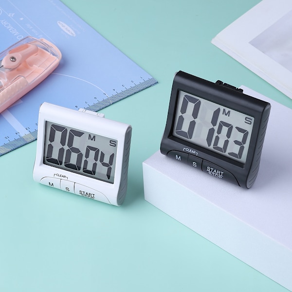 （Hvid）Køkken Timer, 24H Digital Magnetisk Elektronisk Køkken Timer