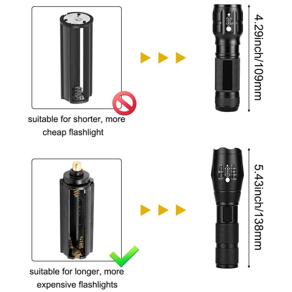 AAA Batteriholder til 1,5V AAA Batteri til Lommelygte, 10 stk. DXGHC