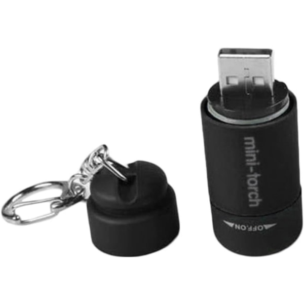 Mini USB-ladattava taskulamppu avaimenperällä