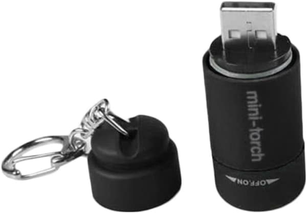 Mini USB-oppladbart lommelykt nøkkelring LED-lys