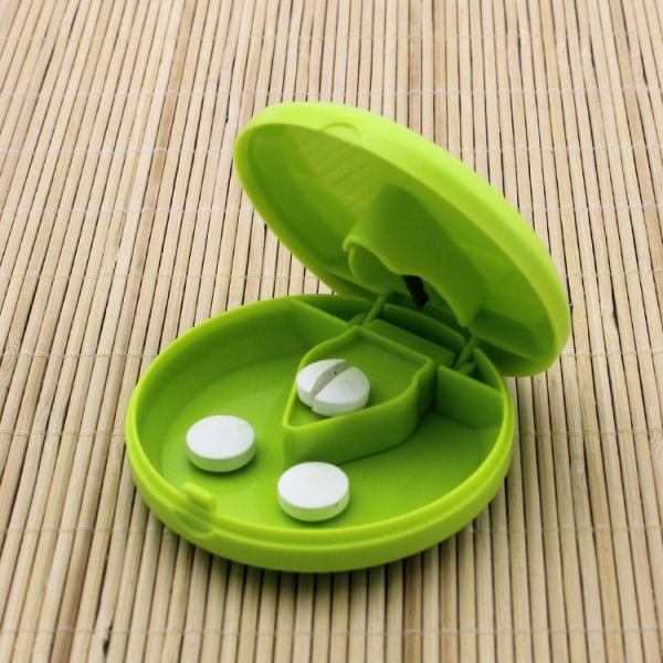 Travel Pill Box Organizer Plast Pill Cutter Splitter Divide Sto