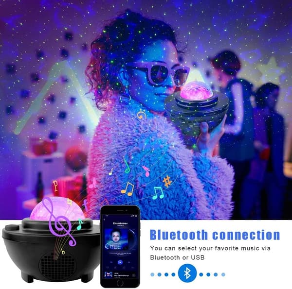 LED-tähtiprojektor Galaxy Light Bluetooth-yövalo 21 tilaa