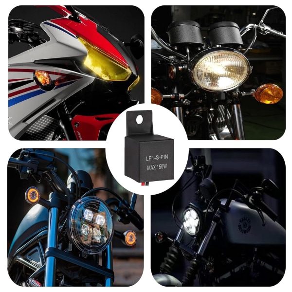 Motorcykel LED-blinkrelä 12V 2 Pin LF1-S-PIN Max 150W 12 Volt