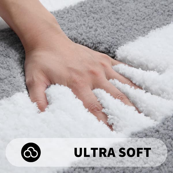Mikrofiber Badeværelsesmåtter, Bløde og Absorberende Shaggy Bademåtter