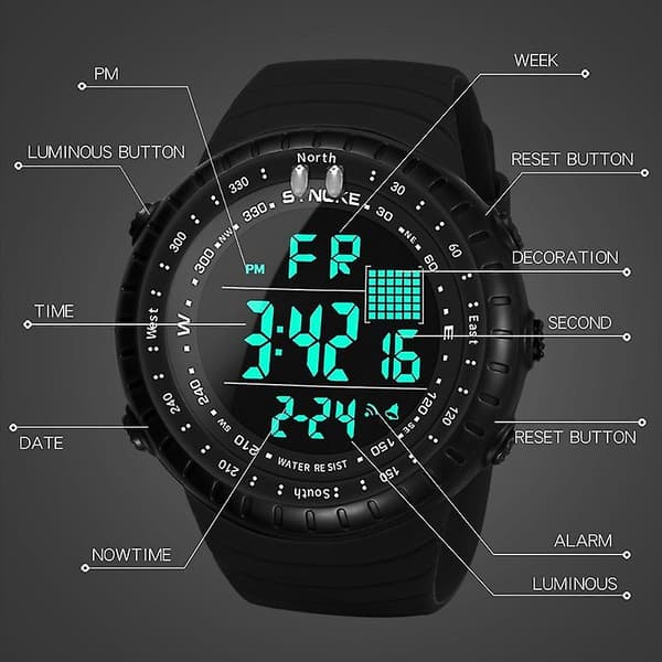 Synoke 8209 multifunktionell elektronisk watch DXGHC