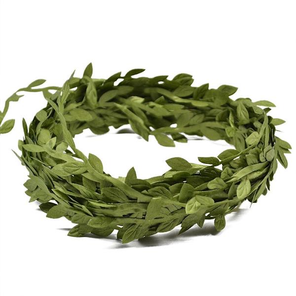 200M/656ft Silkesbladformade Handgjorda Konstgjorda Gröna Blad För