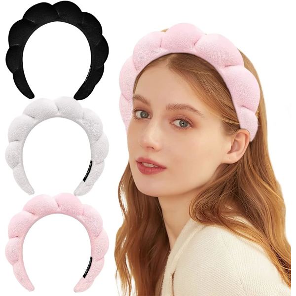 Hårband för kvinnor, 3-pack, sminkband, hudvård DXGHC
