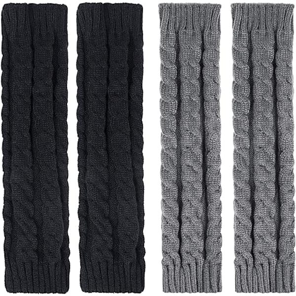2 Par Damsockor för Kvinnor, Stickade, Vintervarma, Långa, till Stövlar, DXGHC