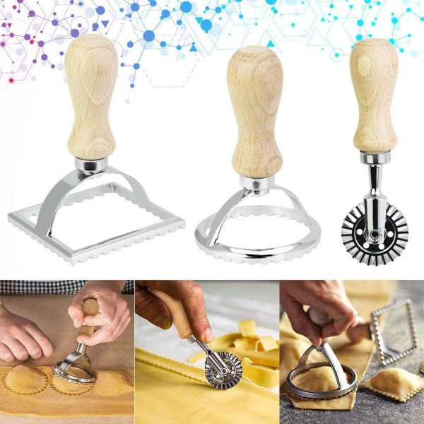 Ravioli Pastry Roulette Cookie Cutter Relief Firkantet Form Dej Cu