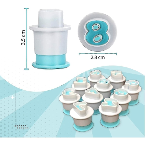 Paket med 10 insatsnummer 0-9 Fondant Bokstav S Cing S DXGHC
