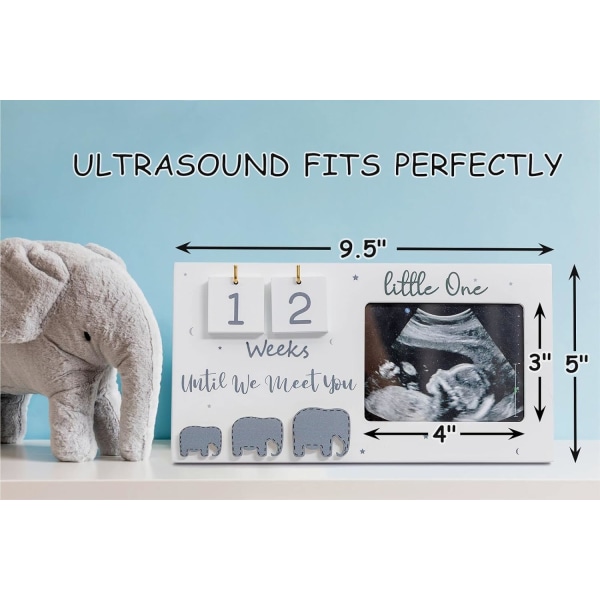Sonogram bildram, ultraljudsfotoram med baby , baby , elefantbarnsdekor för