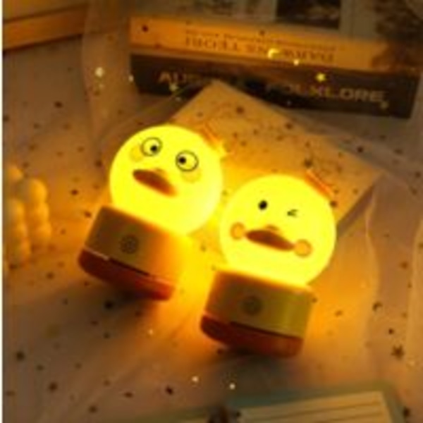 Silikon nattlys Mini skrivebordslampe USB-lading Lysende