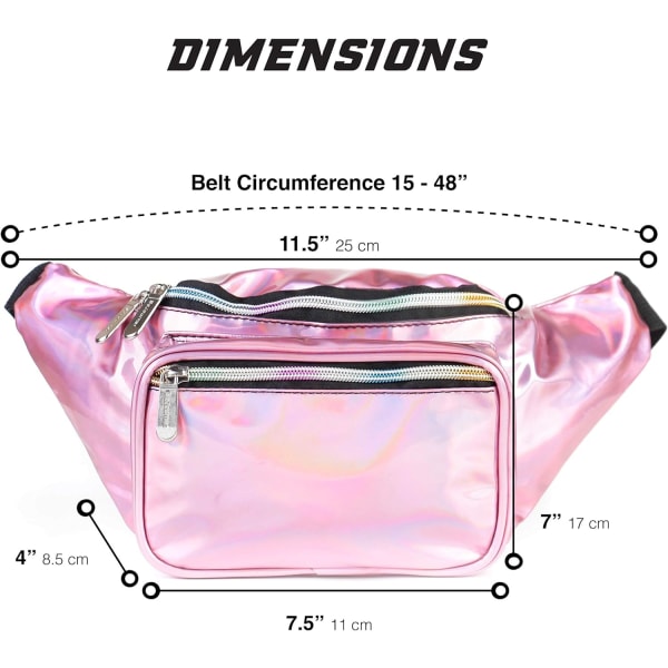 Holografisk Rave Fanny Pack - Tasker til festival kvinder, mænd | DXGHC