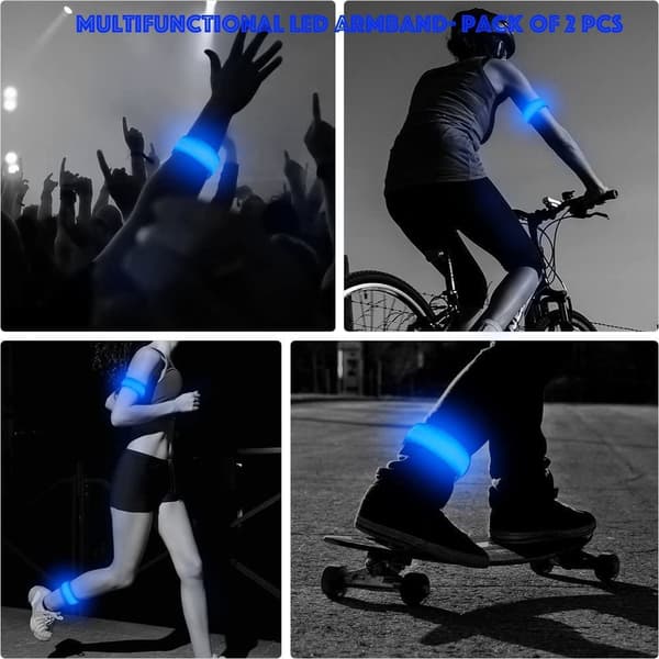 LED-armband, 4 stycken reflekterande LED-ljusband