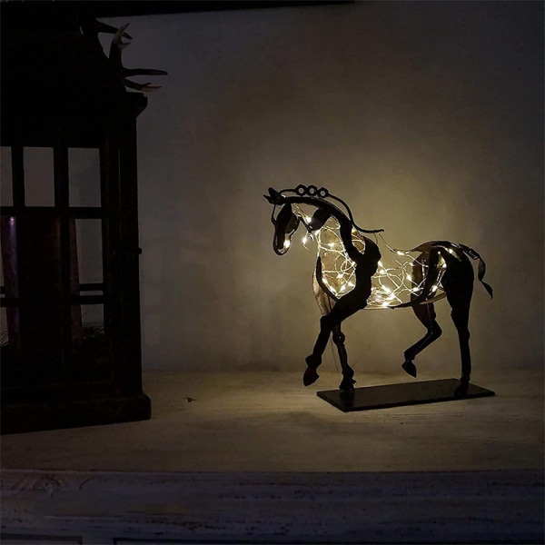 Rustikk Metall Hest Skulptur Adonis Hest Statue Dekor Ornament