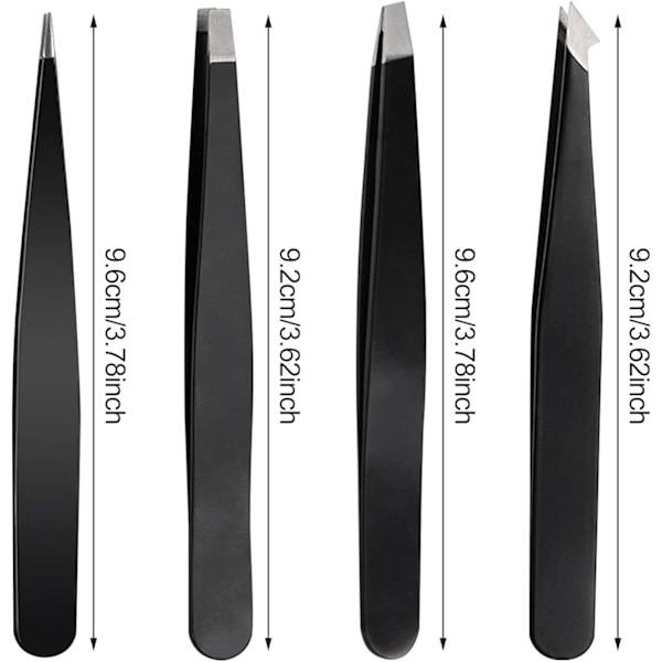 Pincett, 4 st Eyebrow Pincett, Rostfritt Stål Pincett, Hår