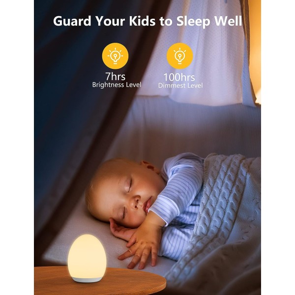 Nattlampa för barn, baby med färgskiftande & dimbar, Por