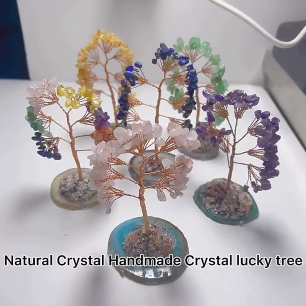 Naturlig Amethyst Træ Agat Skåret Lilla Krystal Træ Hjem De