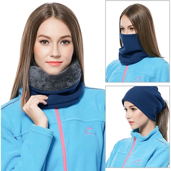 Vinter Fleece Halsvarmer, Blød Dobbeltlags Fleece Tyk Termisk