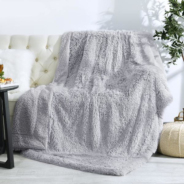 Supermyk Langpels Faux Fur Teppe, Fuzzy Kast Teppe