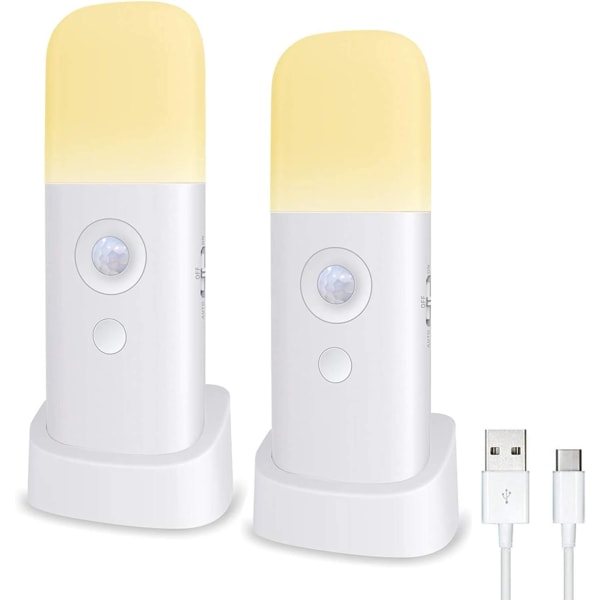 Laddningsbar LED-nattlampa för vuxna, 2000 mAh Inomhusrörelsesensor