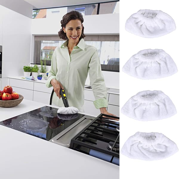 4-pakks Microfiber Dampvask Tilbehør til Manuell Dys, S