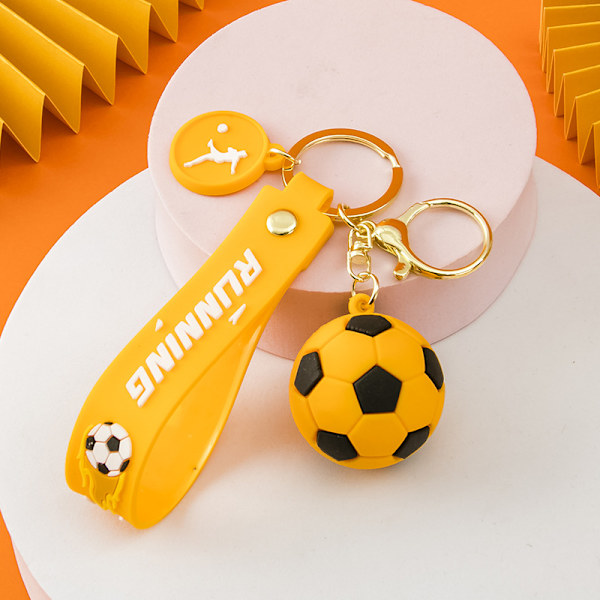 3 st 3,5 cm fotboll nyckelring hänge PVC mjuk gummi bilnyckel