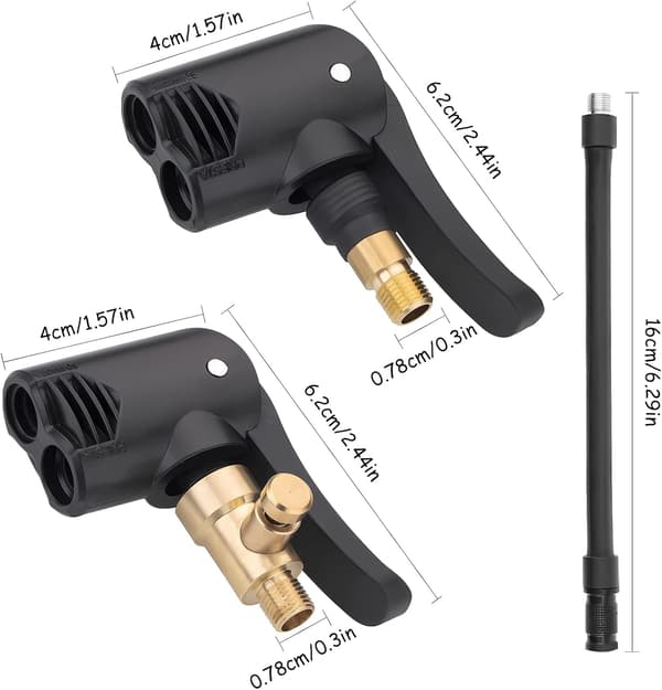 Bil Dækventil Adapter, Messing Inflator Dysespids, 2 i 1 Låsende Luft