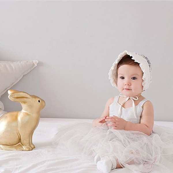 Royal Lace Flower Baby Piger Spædbørn Øjenbryn Blonder Åndbar Bomuld
