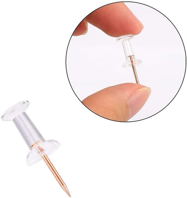 Rosegull Push Pins, 400 Klar Hode Push Pins Rosegull Push Pins