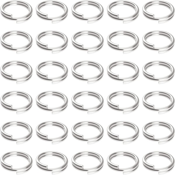 500 Pack 10 mm Mini Split Jump Ring med Double Loops Small Metal