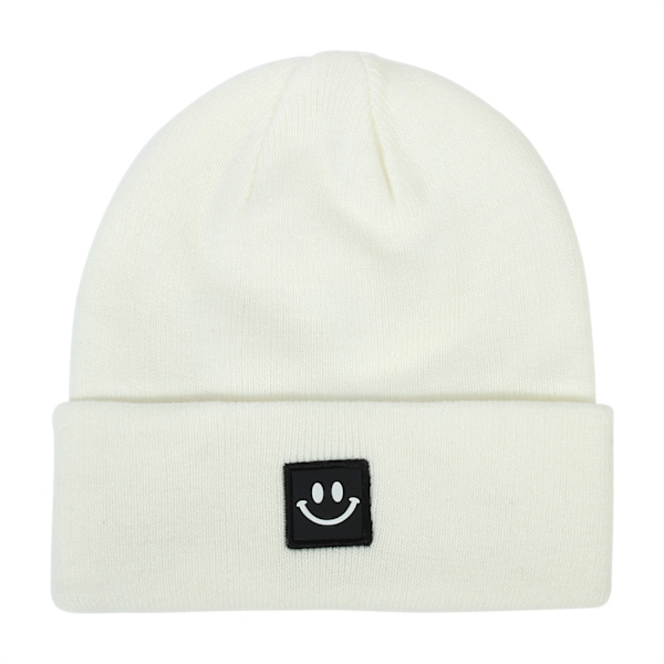 Smiley strikkehatt i ull med ensfarget design (rosa) DXGHC