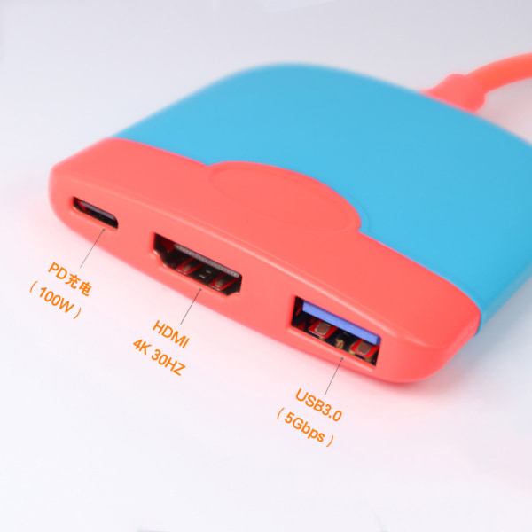 Type-C 3-i-1 utvidelsesdokk Switch-base bærbar HD-video