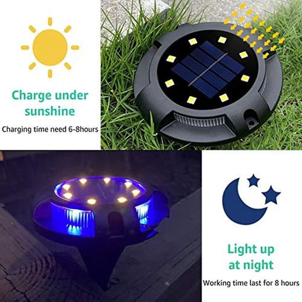 Utomhus 8-pack 12 LED Solcellslampor för Trädgård Gräsmatta DXGHC