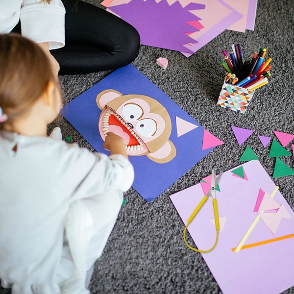 Värilliset silmukka-sakset, turvalliset itseavautuvat sakset, helppokäyttöiset