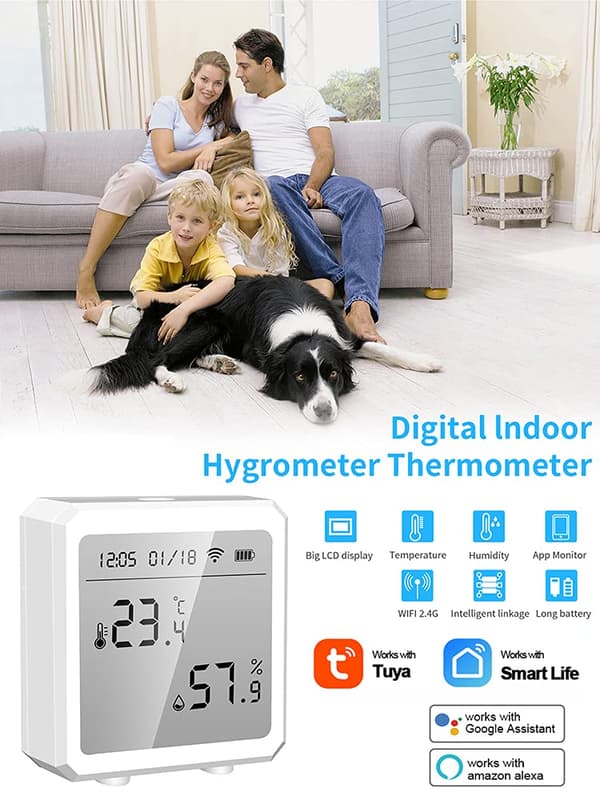 Indendørs Hygrometer Smart Sensor Temperatur- og Luftfugtighedsovervågning w