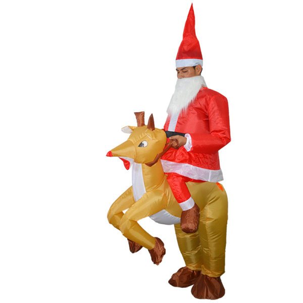 Julkarneval Jultomten älg uppblåsbar kostym jul s