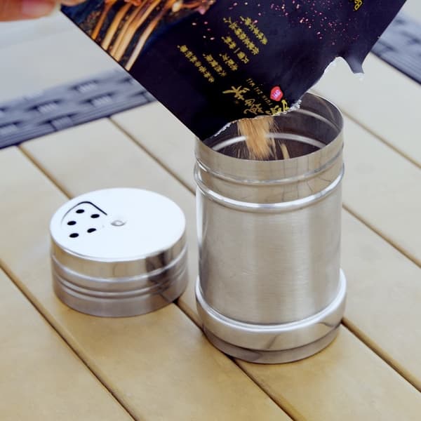 3 stk. rustfrit stål dispenser salt shaker sukker shaker krydderi pep