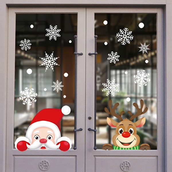 Ny jule-nisse-elg statisk klistremerke kombinasjon vindu glass Chr