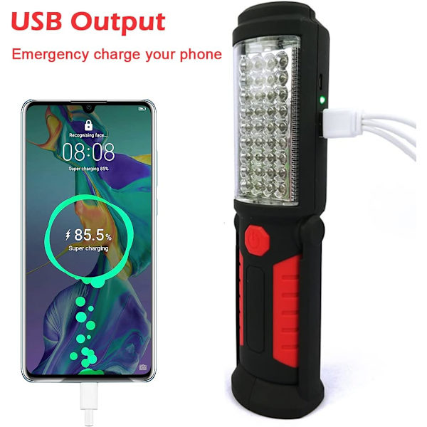 Mini LED Bärbar Arbetslampa 2 Stycken, USBC Laddningsbar Nyckelring