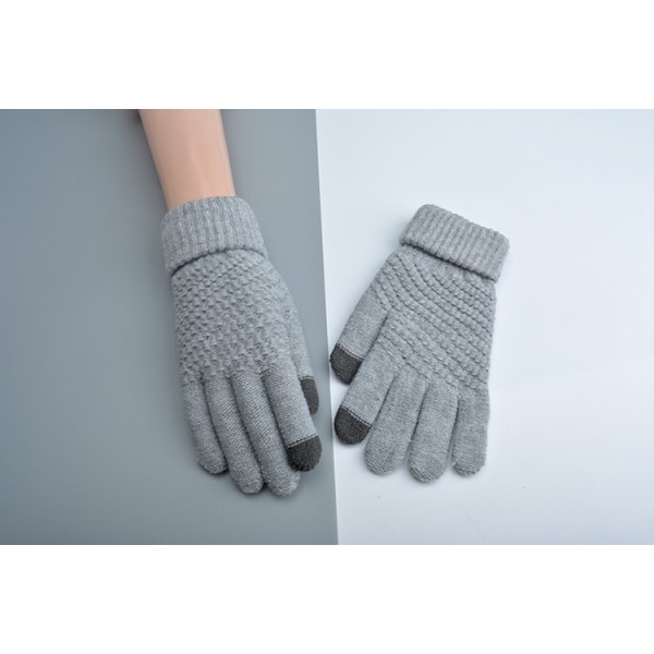 1 Par Neutrals Vinter Touchscreen Handsker Varme Fleeceforet Kn