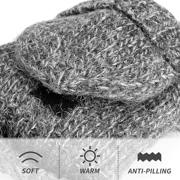 Winter Thermal Warm Wool vantar för män med klaff för inomhus och