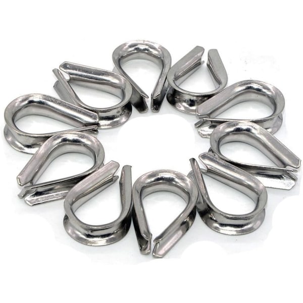 Kabeltråd Lugs til 4mm Rustfrit Stål Marine Wire 10stk